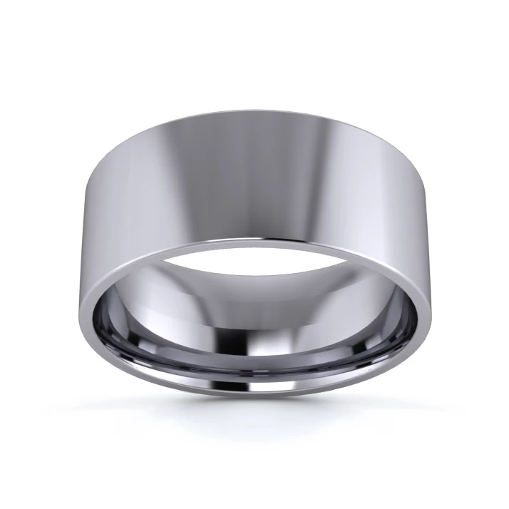 Platinum 950 8mm Light Weight Flat Court Flat Edge Wedding Ring