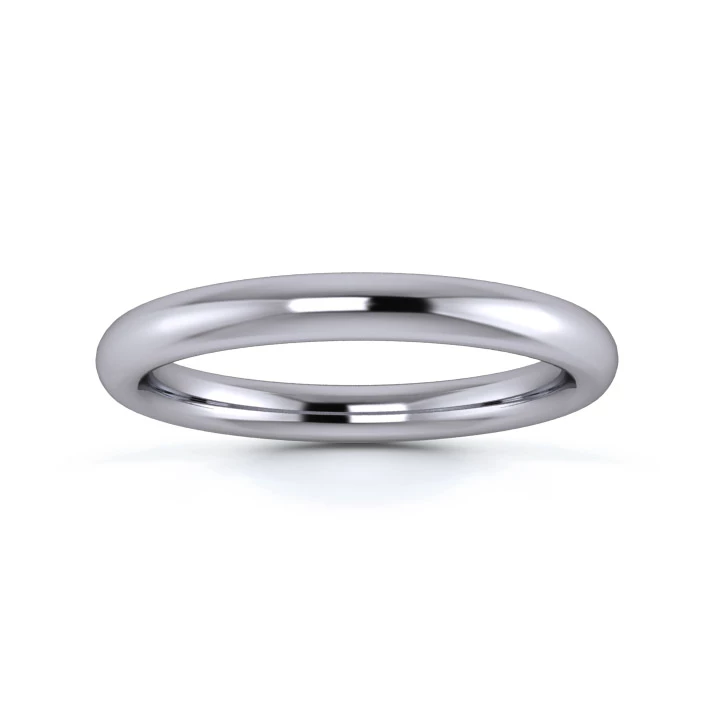 Palladium 950 2.5mm Heavy Weight Slight Court Wedding Ring