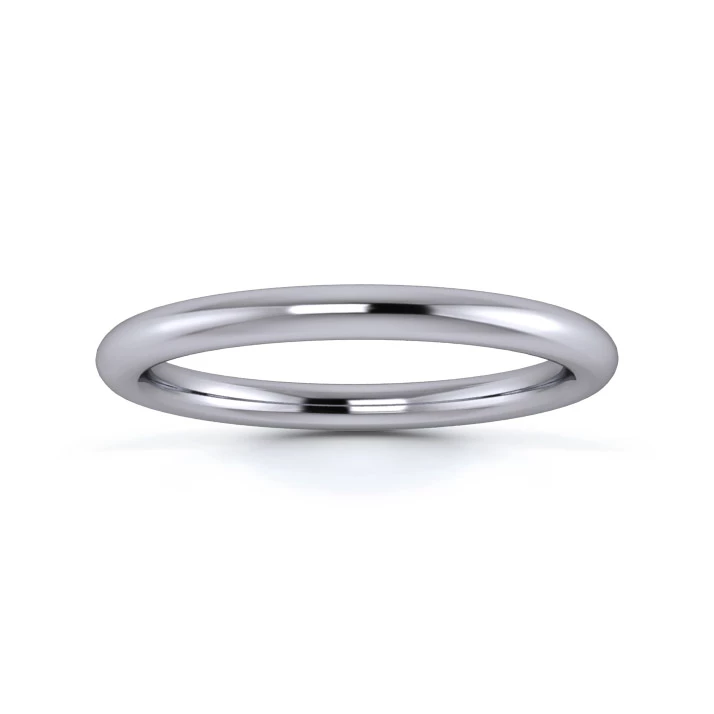 Platinum 950 2mm Heavy Weight Slight Court Wedding Ring