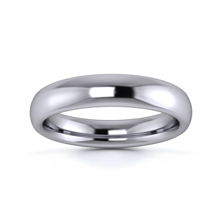 Platinum 950 4mm Heavy Weight Slight Court Wedding Ring