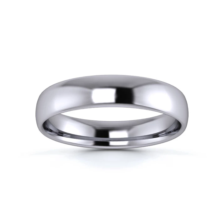 Platinum 950 4mm Light Weight Slight Court Wedding Ring