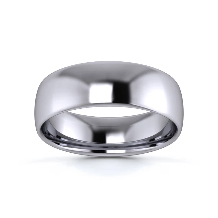 Platinum 950 6mm Light Weight Slight Court Wedding Ring