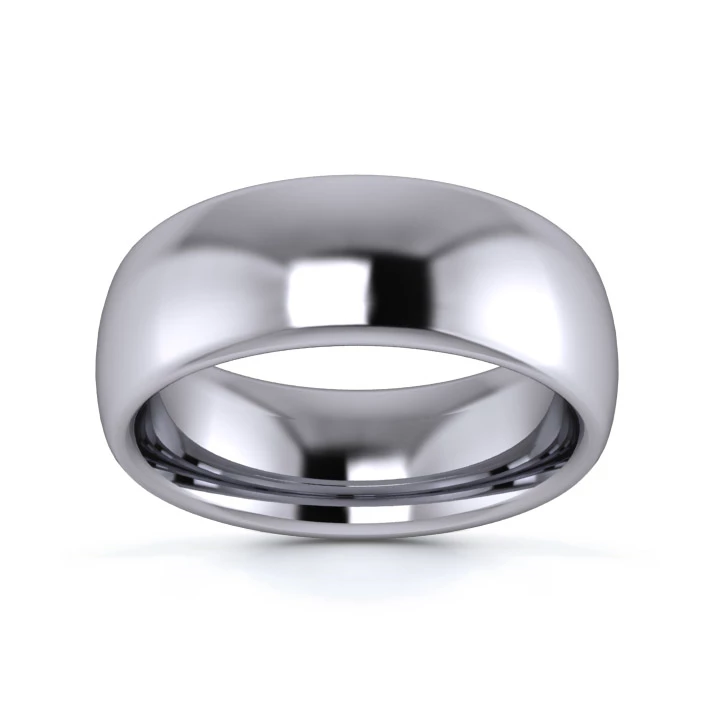 Platinum 950 7mm Heavy Weight Slight Court Wedding Ring