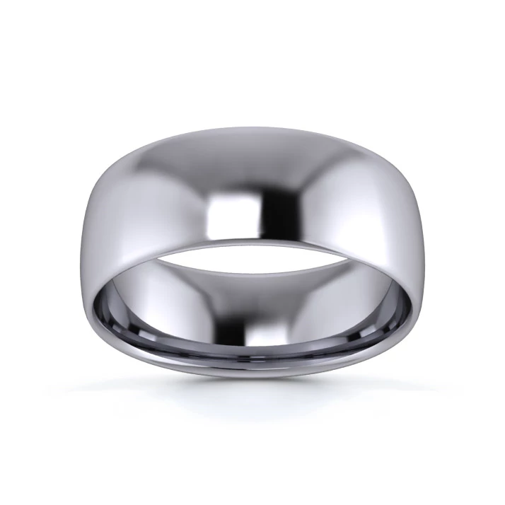 9K White Gold 7mm Light Weight Slight Court Wedding Ring