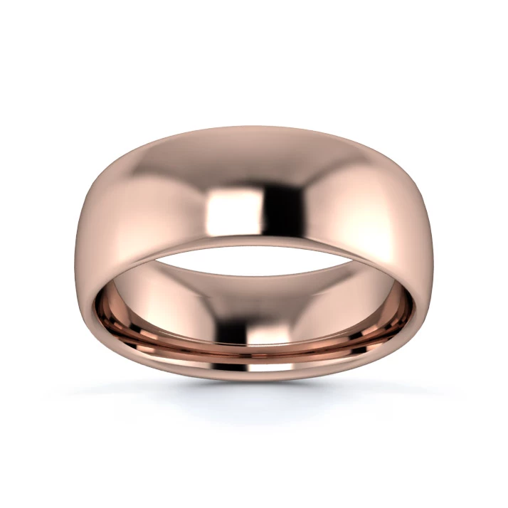 9K Rose Gold 7mm Medium Weight Slight Court Wedding Ring