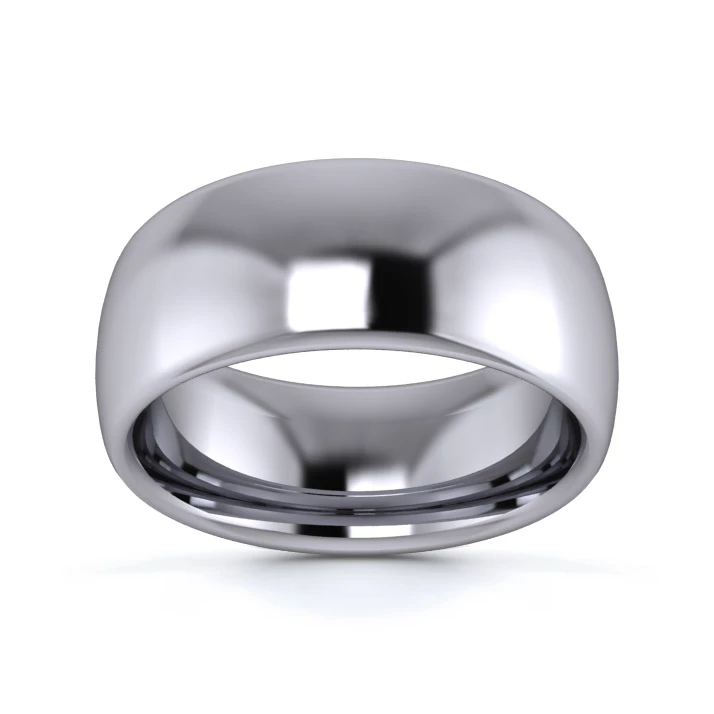 Platinum 950 8mm Heavy Weight Slight Court Wedding Ring