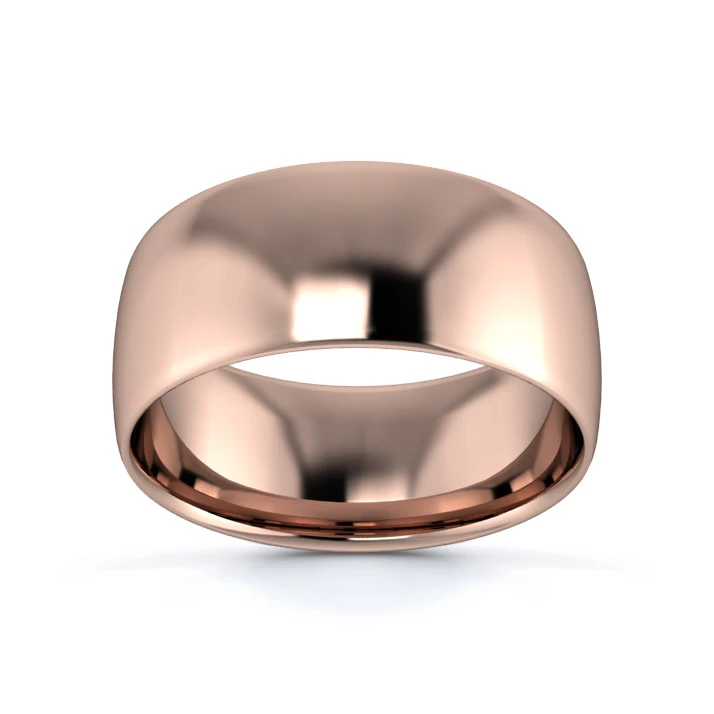 9K Rose Gold 8mm Light Weight Slight Court Wedding Ring