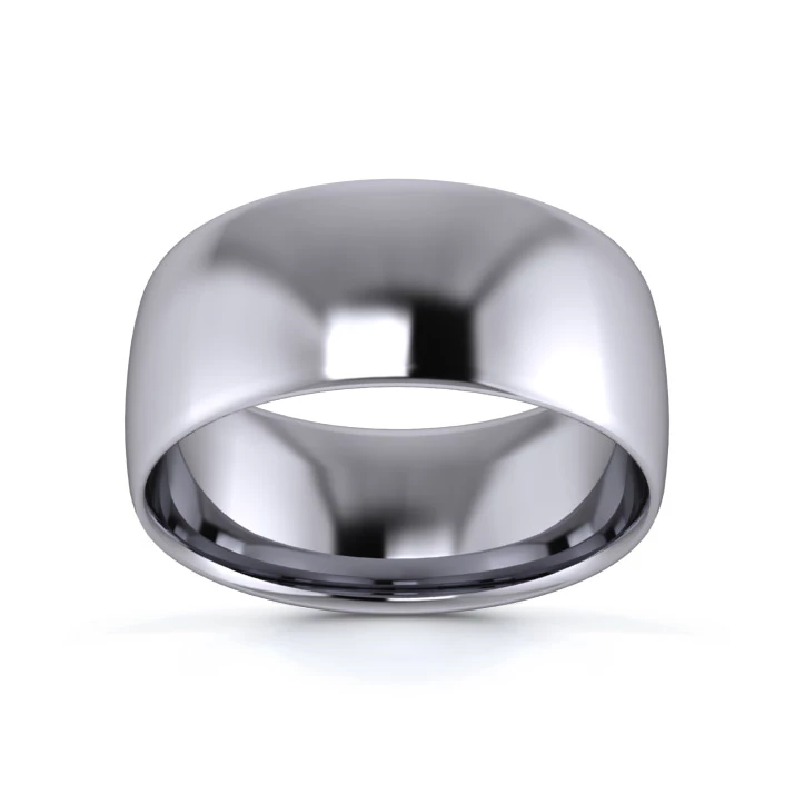 9K White Gold 8mm Light Weight Slight Court Wedding Ring