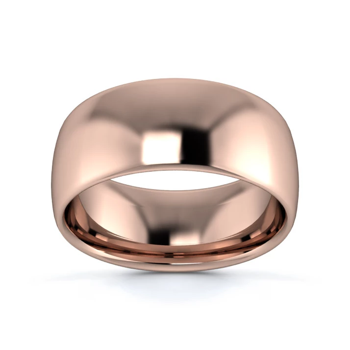 9K Rose Gold 8mm Medium Weight Slight Court Wedding Ring