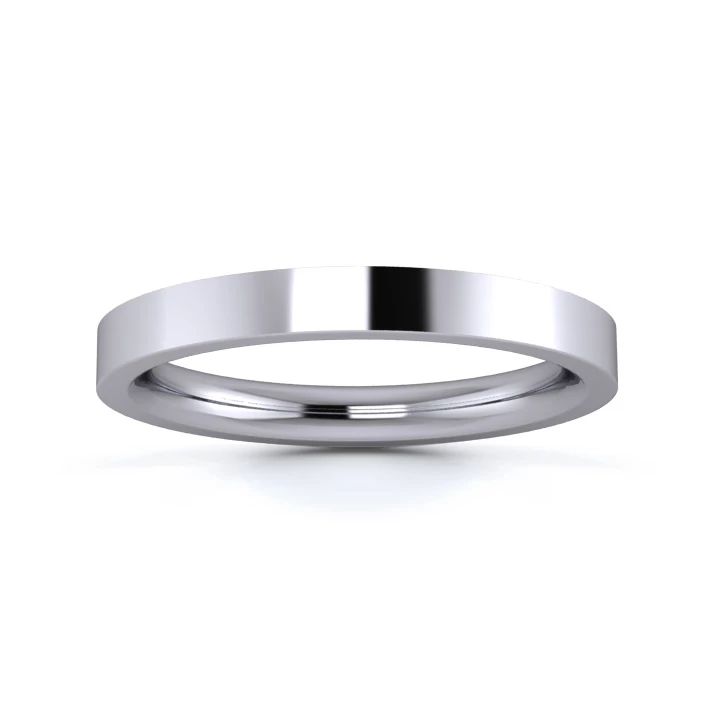 Platinum 950 2.5mm Heavy Weight Flat Court Wedding Ring