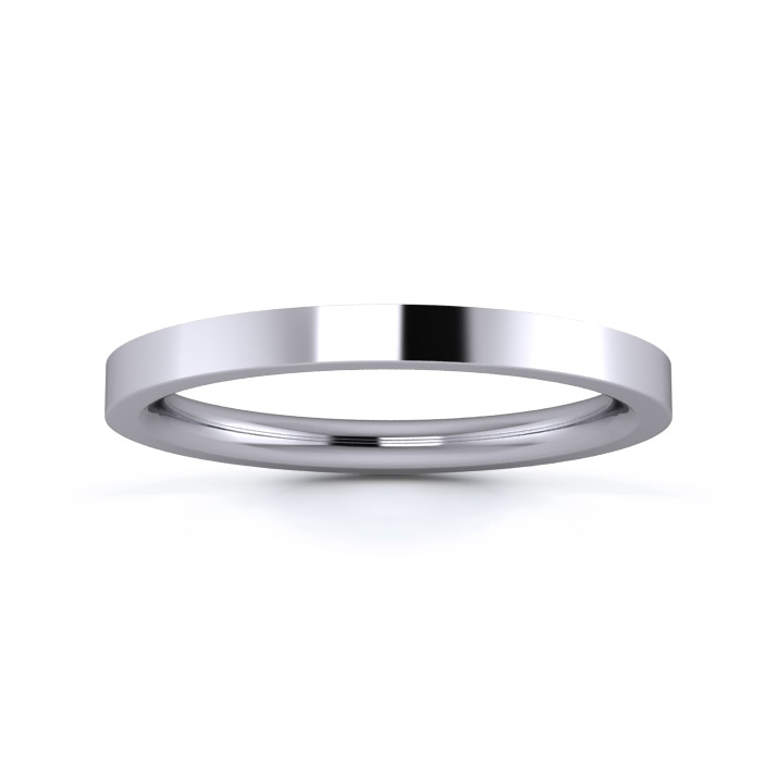 Elma Jewellery 6mm Palladium Flat Court Wedding Ring Band - 950 Palladium - K-Z Sizes - Great Britain