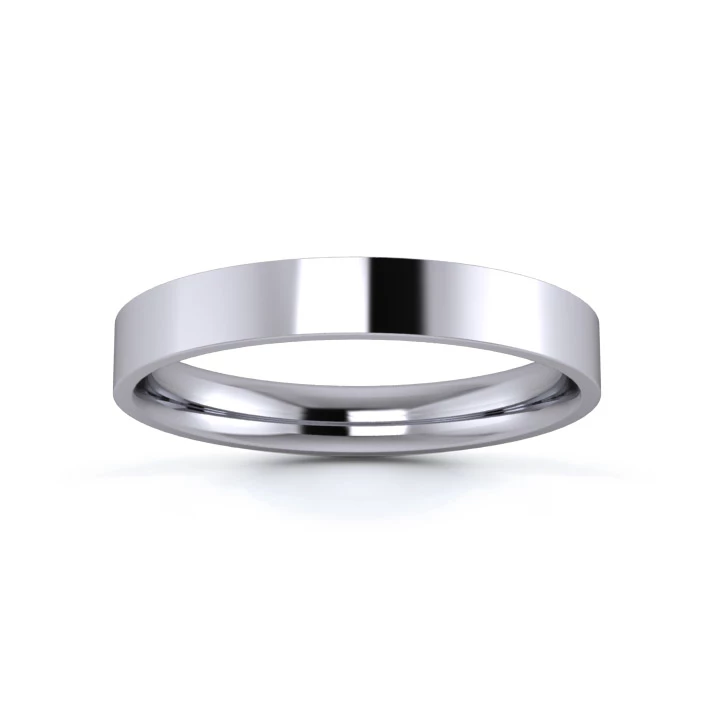 Palladium 950 3mm Light Weight Flat Court Wedding Ring