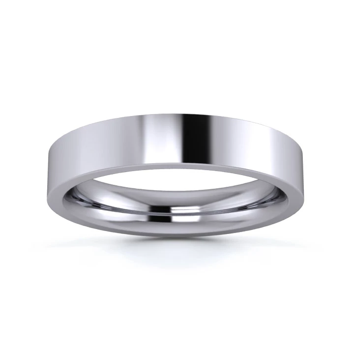 Platinum 950 4mm Heavy Weight Flat Court Wedding Ring