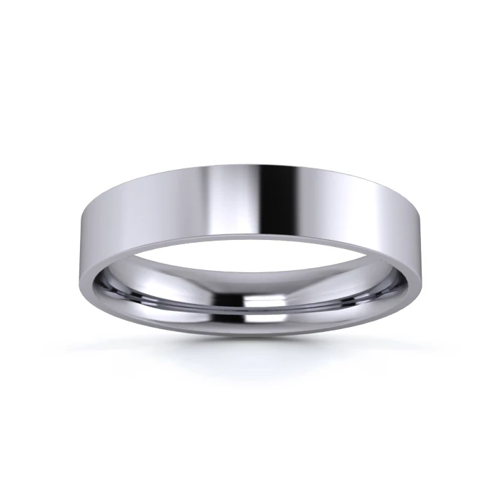 Platinum 950 4mm Light Weight Flat Court Wedding Ring