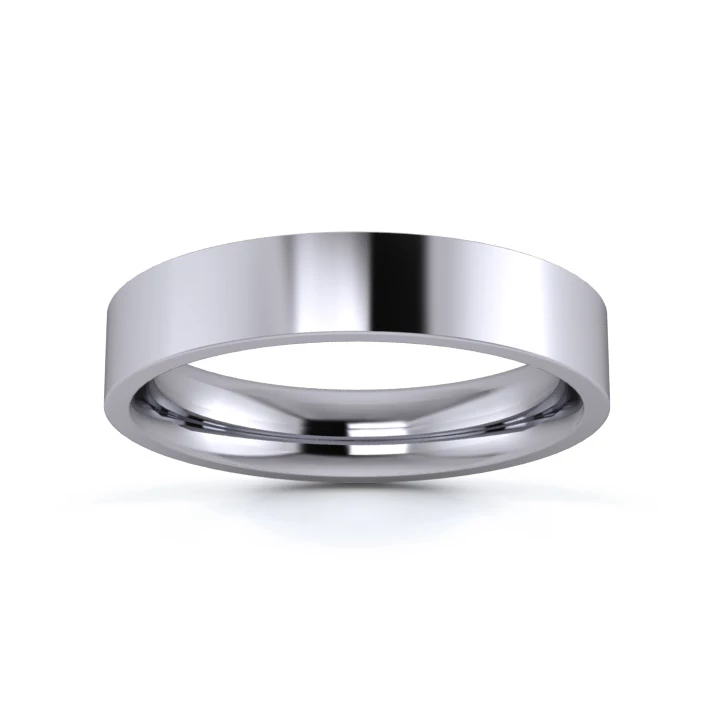 Platinum 950 4mm Medium Weight Flat Court Wedding Ring