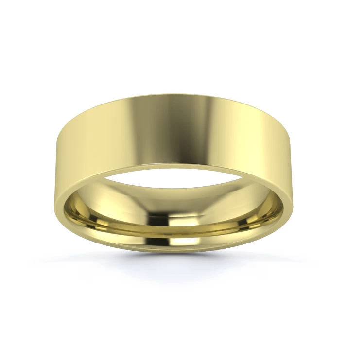 18K Yellow Gold 6mm Light Weight Flat Court Wedding Ring