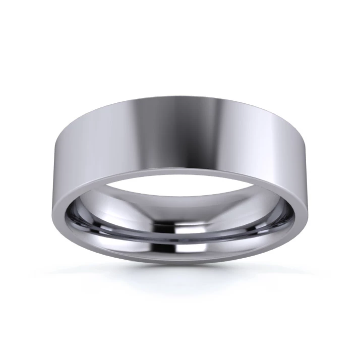 Palladium 950 6mm Medium Weight Flat Court Wedding Ring
