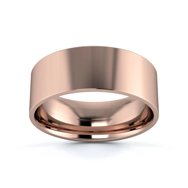 18K Rose Gold 7mm Light Weight Flat Court Wedding Ring