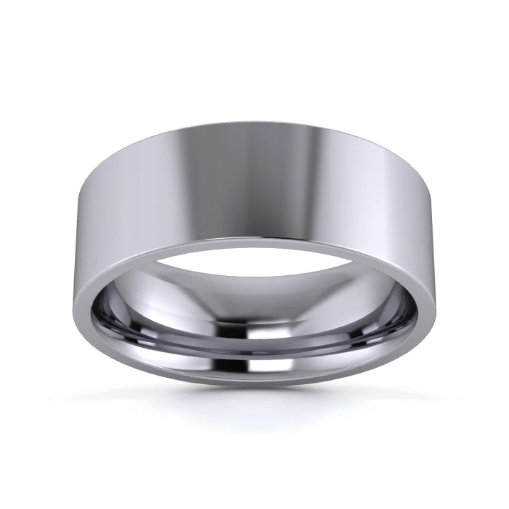 Platinum 950 7mm Medium Weight Flat Court Wedding Ring