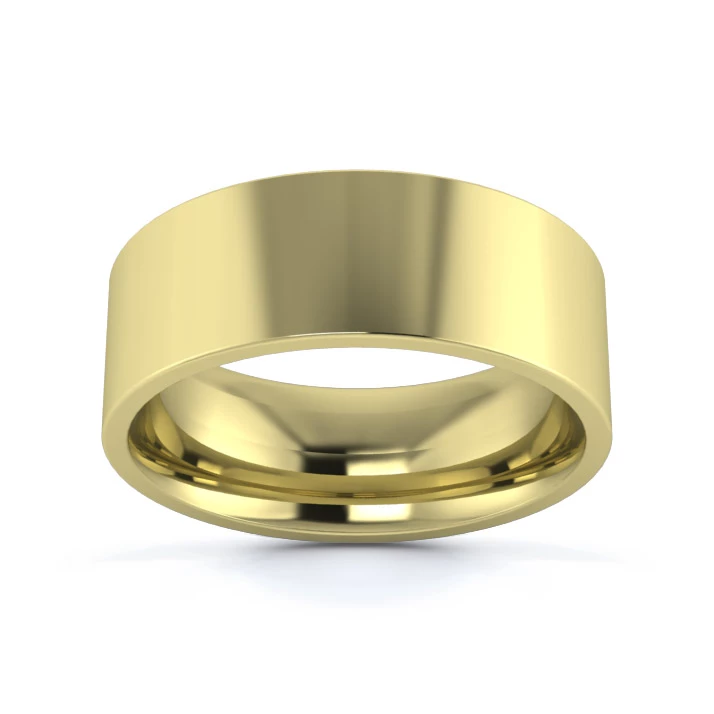 18K Yellow Gold 7mm Medium Weight Flat Court Wedding Ring