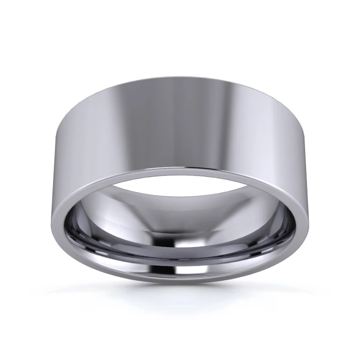 Platinum 950 8mm Medium Weight Flat Court Wedding Ring