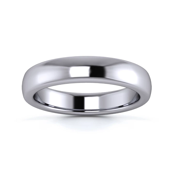 Platinum 950 4mm Heavy Weight Slight Court Flat Edge Wedding Ring