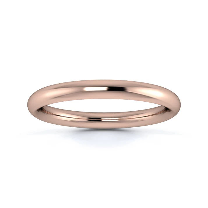 9K Rose Gold 2.5mm Heavy Weight Traditional Court Wedding Ring