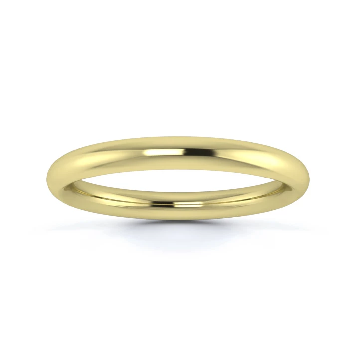 18K Yellow Gold 2.5mm Heavy Weight Traditional Court Wedding Ring