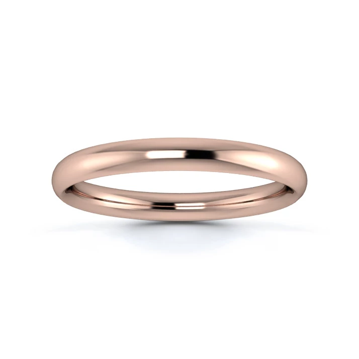 18K Rose Gold 2.5mm Medium Weight Traditional Court Wedding Ring
