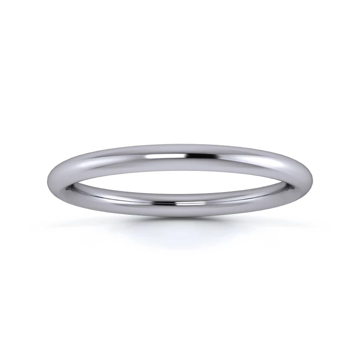 Platinum 950 2mm Heavy Weight Traditional Court Wedding Ring