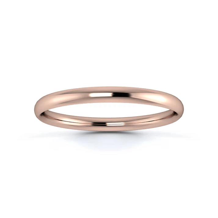 9K Rose Gold 2mm Light Weight Traditional Court Wedding Ring