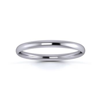 Palladium 950 2mm Light Weight Traditional Court Wedding Ring