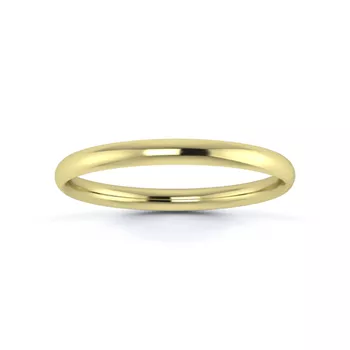 18K Yellow Gold 2mm Light Weight Traditional Court Wedding Ring