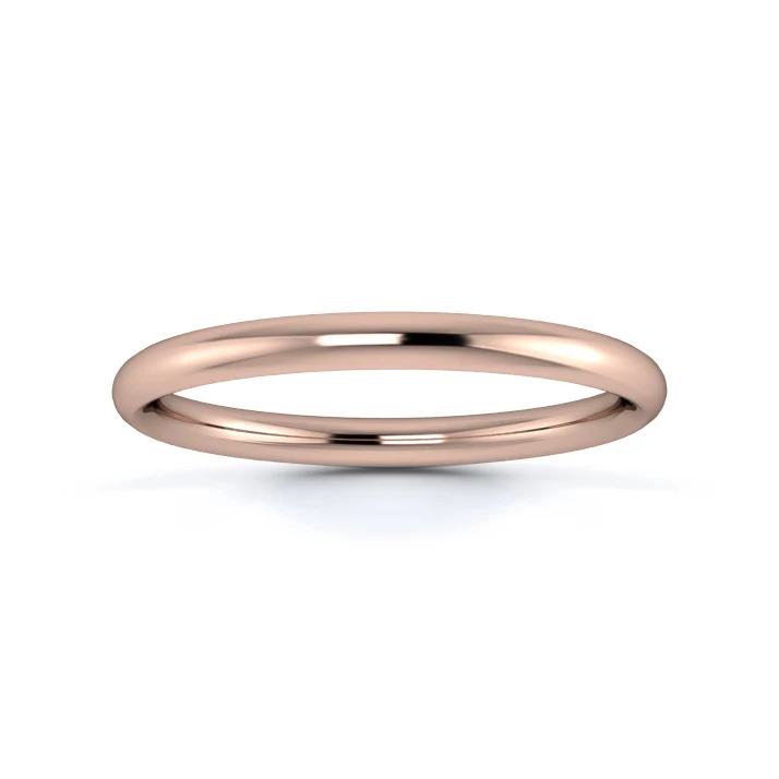 9K Rose Gold 2mm Medium Weight Traditional Court Wedding Ring