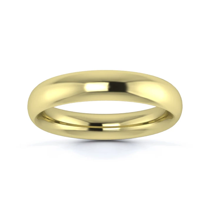 18K Yellow Gold 4mm Heavy Weight Traditional Court Wedding Ring