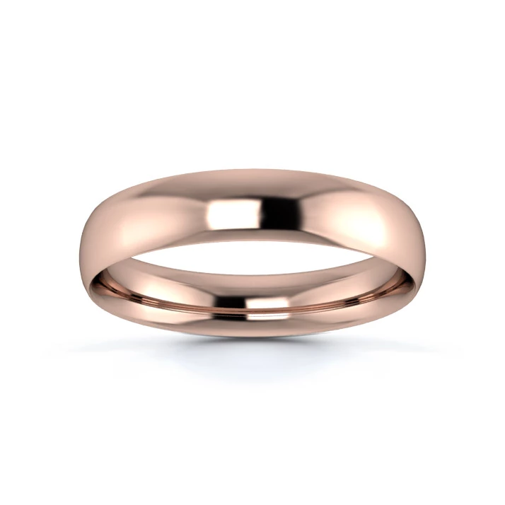 9K Rose Gold 4mm Light Weight Traditional Court Wedding Ring