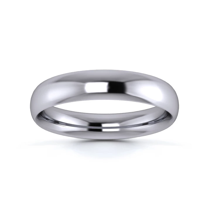 Platinum 950 4mm Medium Weight Traditional Court Wedding Ring