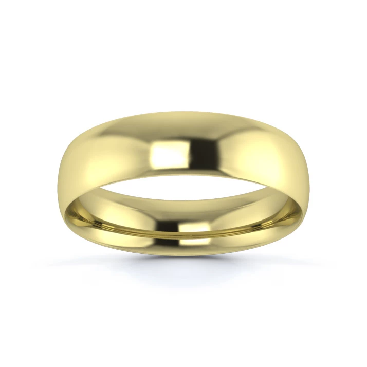 18K Yellow Gold 5mm Light Weight Traditional Court Wedding Ring
