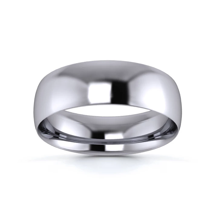 Platinum 950 6mm Light Weight Traditional Court Wedding Ring