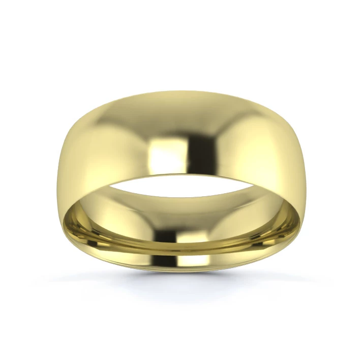 9K Yellow Gold 7mm Light Weight Traditional Court Wedding Ring
