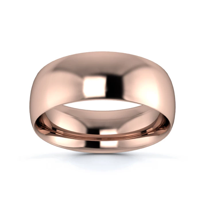 9K Rose Gold 7mm Medium Weight Traditional Court Wedding Ring