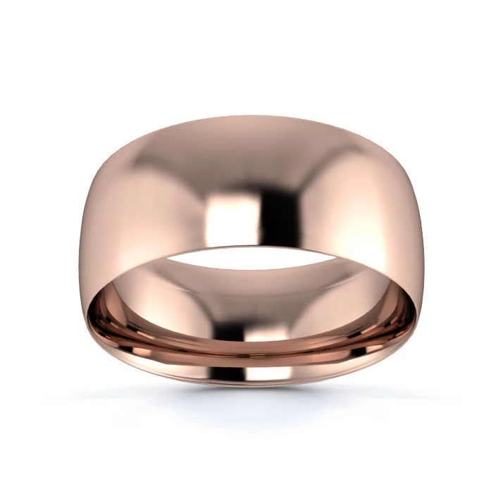 9K Rose Gold 8mm Light Weight Traditional Court Wedding Ring