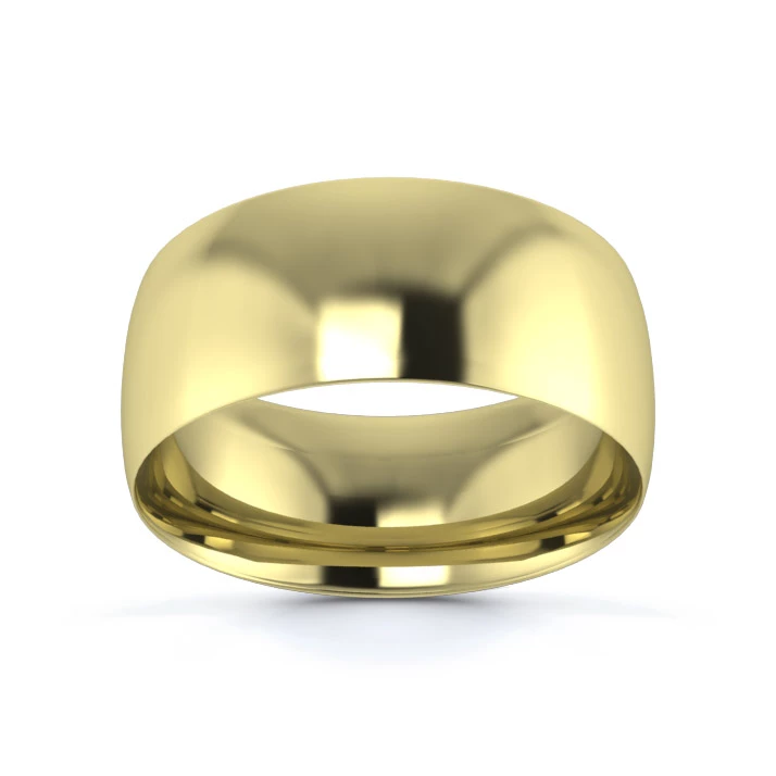 9K Yellow Gold 8mm Light Weight Traditional Court Wedding Ring