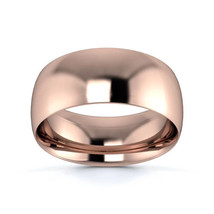 18K Rose Gold 8mm Medium Weight Traditional Court Wedding Ring