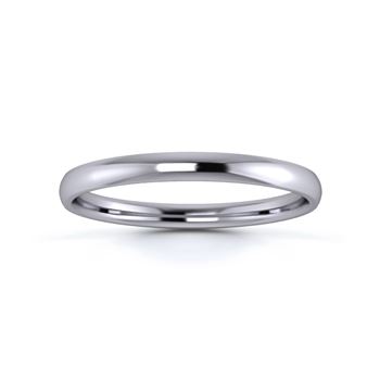 Palladium 950 2mm Light Weight Traditional Court Flat Edge Wedding Ring