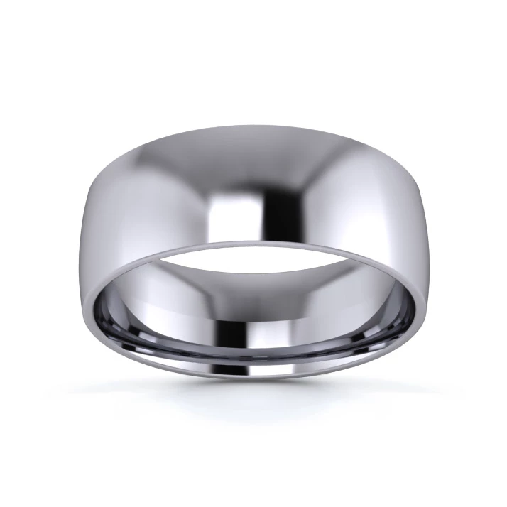 Palladium 950 7mm Light Weight Traditional Court Flat Edge Wedding Ring