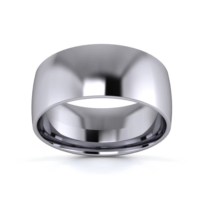 Platinum 950 8mm Light Weight Traditional Court Flat Edge Wedding Ring