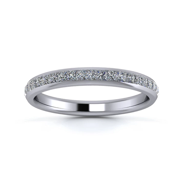 Platinum 2.5mm Full Princess Channel Diamond Set Ring