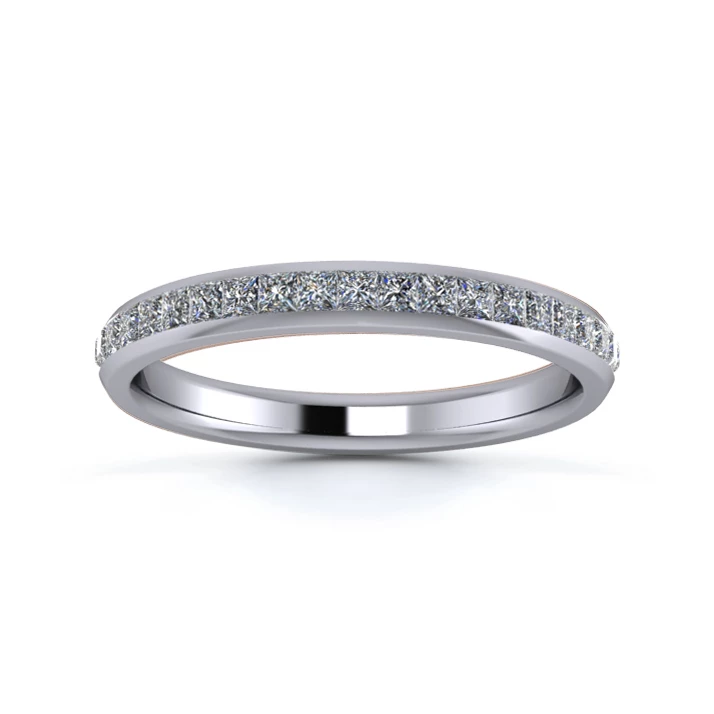 Platinum 2.5mm Half Princess Channel Diamond Set Ring