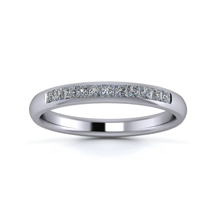 Platinum 2.5mm Quarter Princess Channel Diamond Set Ring